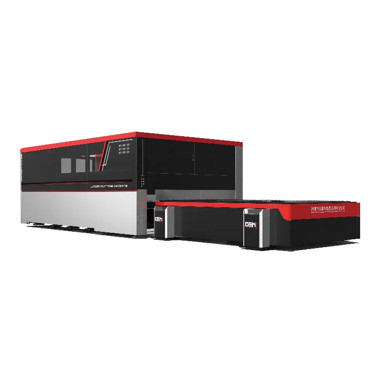 奥斯玛FL-4015光纤激光切割机智能加工实拍，展示工业级金属板材切割设备核心性能，4m×1.5m大幅面加工范围搭载±0.02mm定位精度，诠释高端装备制造领域高精度金属加工解决方案